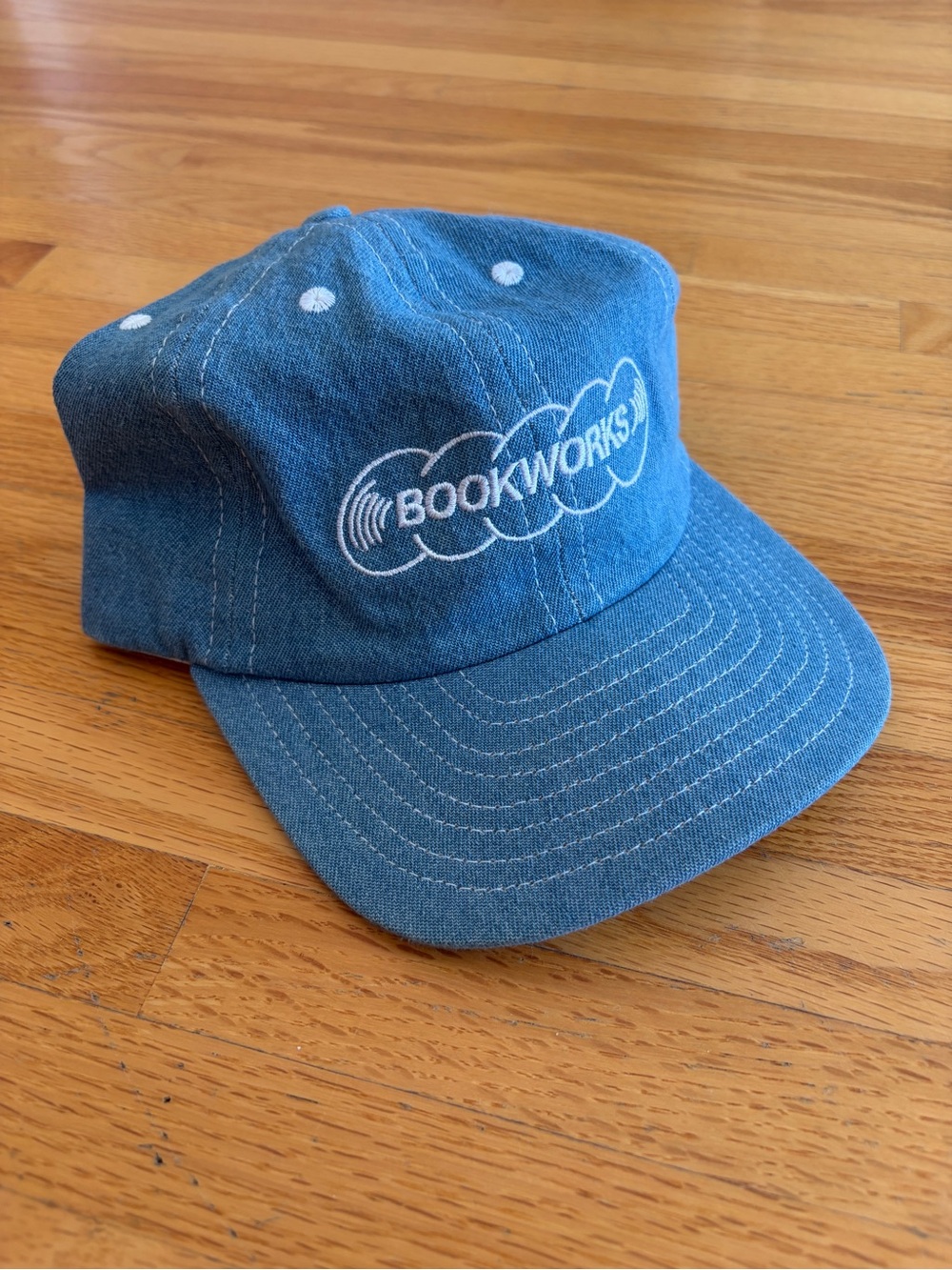 Bookworks Blue Denim Baseball Cap hat